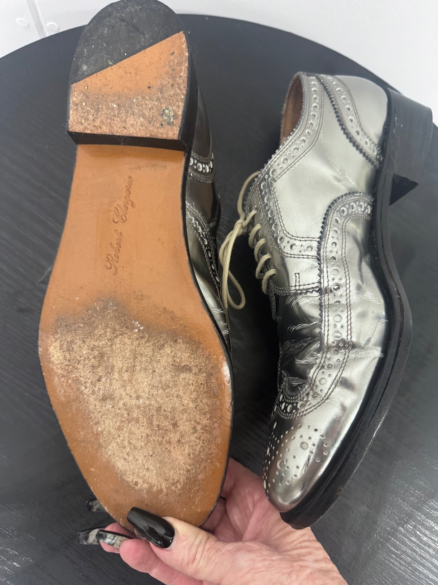 Robert Clergerie Sliver Brogue