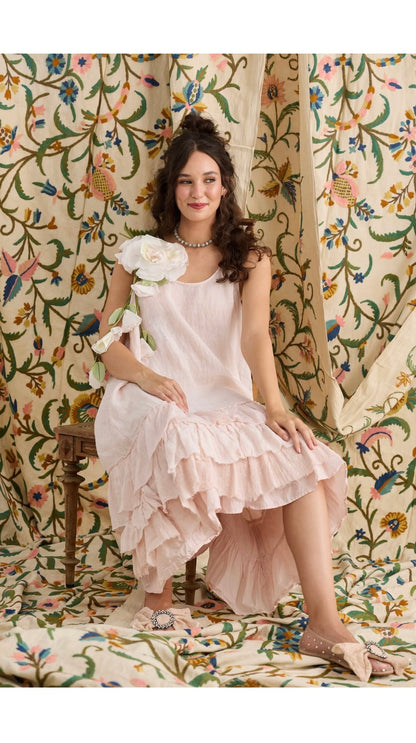 Miss Rose Sisiter Violet Water lilly Ruffle Dress - Powder Pink