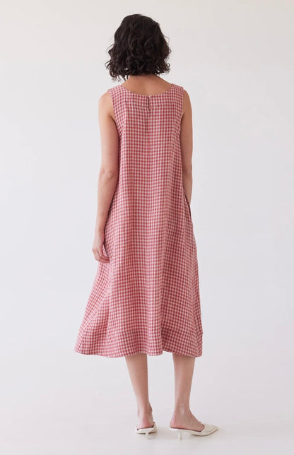 Eva's Sunday Paloma s/s dress in Burnt Sienna Gingham