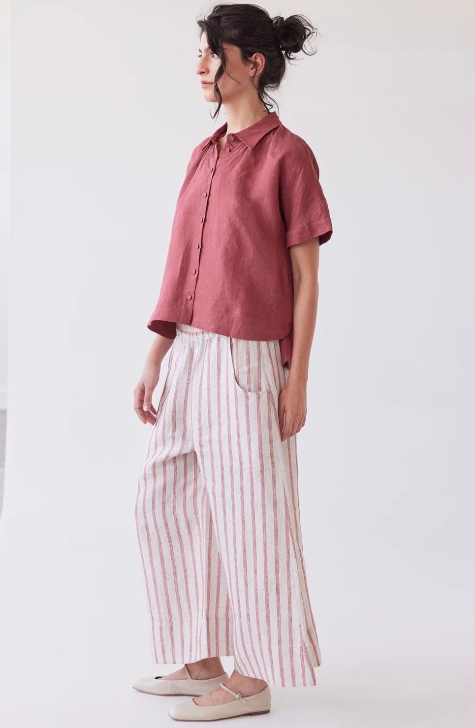 Eva's Sunday Oliver Pant in Burnt Sienna Stripe