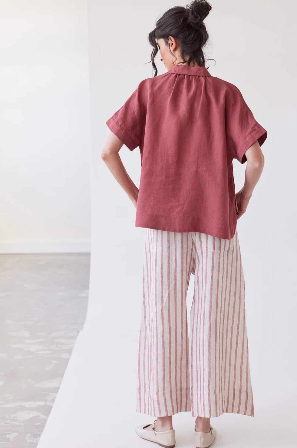 Eva's Sunday Oliver Pant in Burnt Sienna Stripe