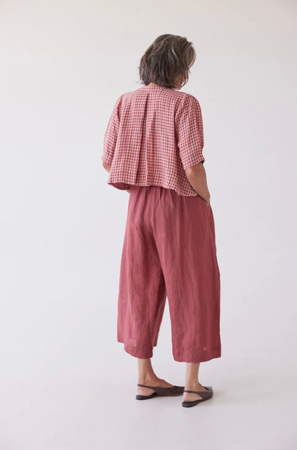 Eva's Sunday Loretta Top in Burnt Sienna Gingham