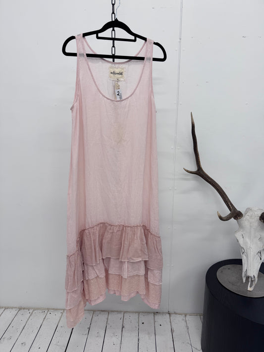 Miss Rose Sisiter Violet Water lilly Ruffle Dress - Powder Pink
