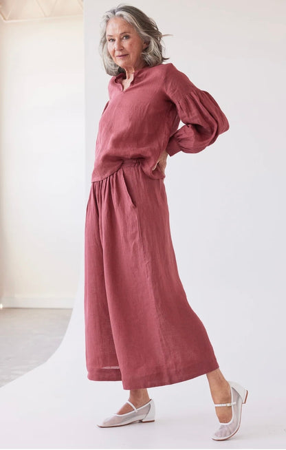 Eva's Sunday Lauri pleated Culotte in Burnt Sienna