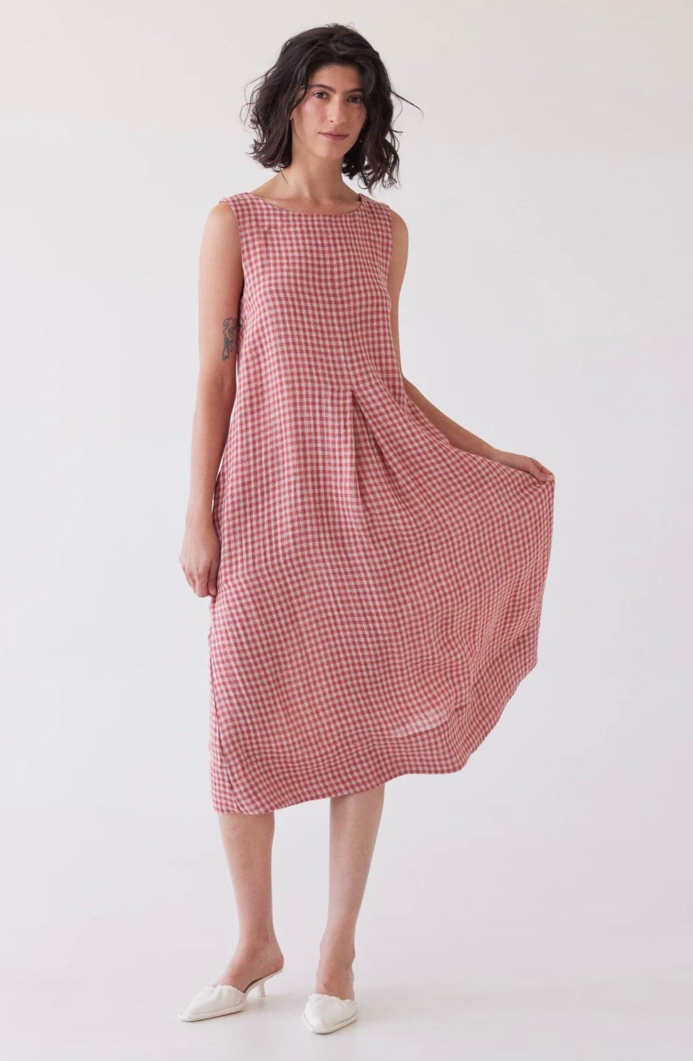 Eva's Sunday Paloma s/s dress in Burnt Sienna Gingham